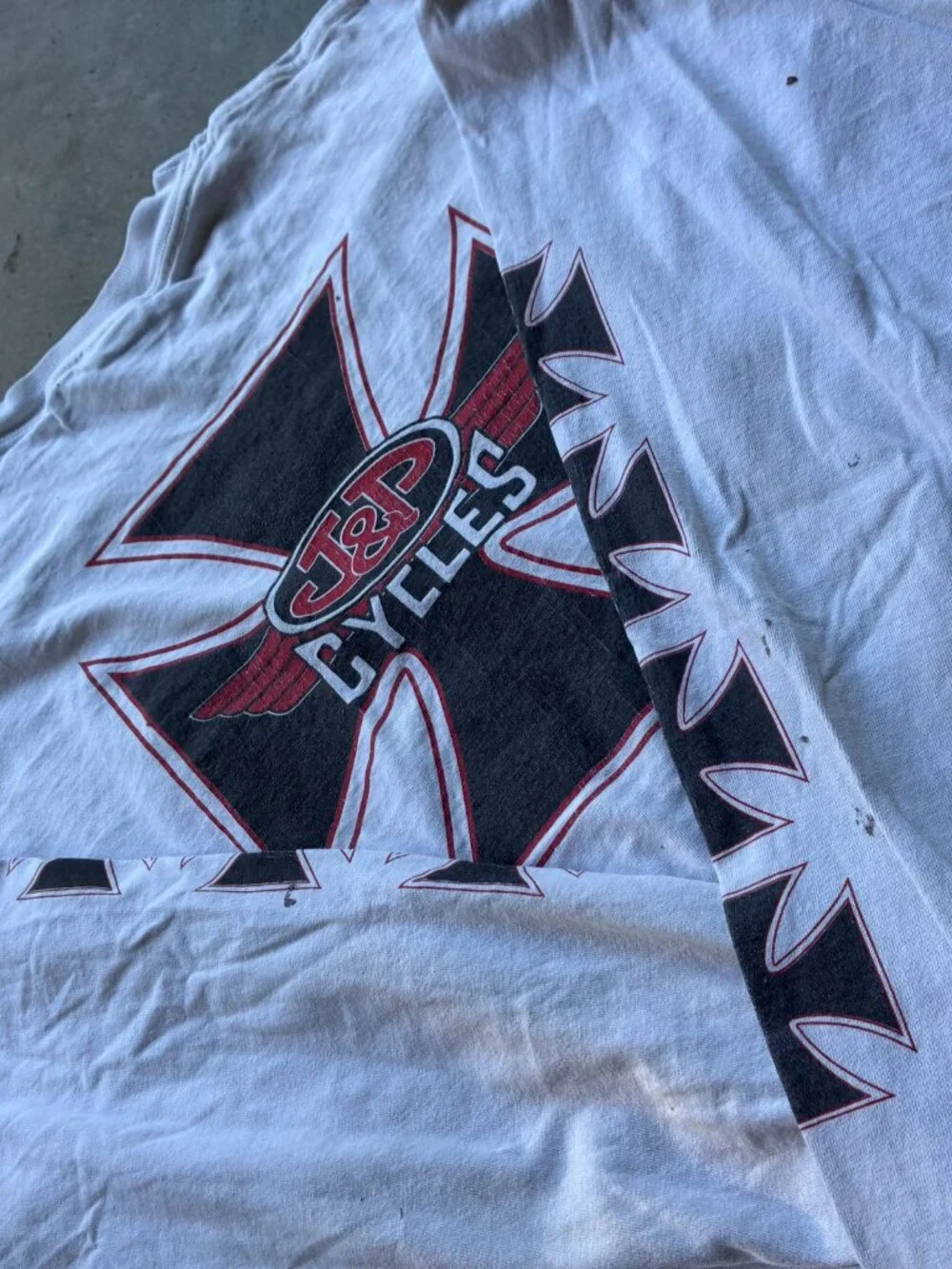 Y2K Choppers Til You Die J&P Cycles Iron Cross Flame Long Sleeve Tee XL WCC